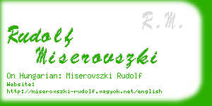 rudolf miserovszki business card